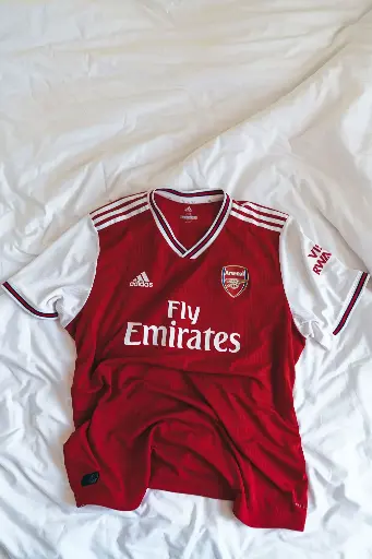 Red and white Adidas Fly Emirates t-shirt